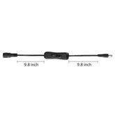 4pcs DC 12V Inline Switch, DC Jack 5.5 x 2.1 mm Male to Female Connector Manual On/off Switch for Low Voltage LED Strip Light (Black))